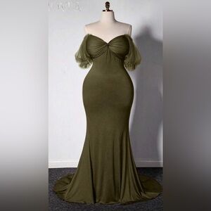 SHEIN Olive Long Sleeve Dress